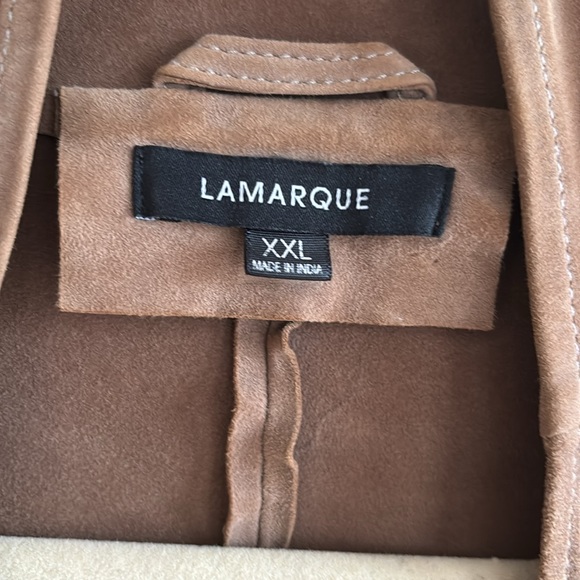Lamarque luxurious soft suede, relaxed fit top. Size X. Light brown colour. - Picture 9 of 9